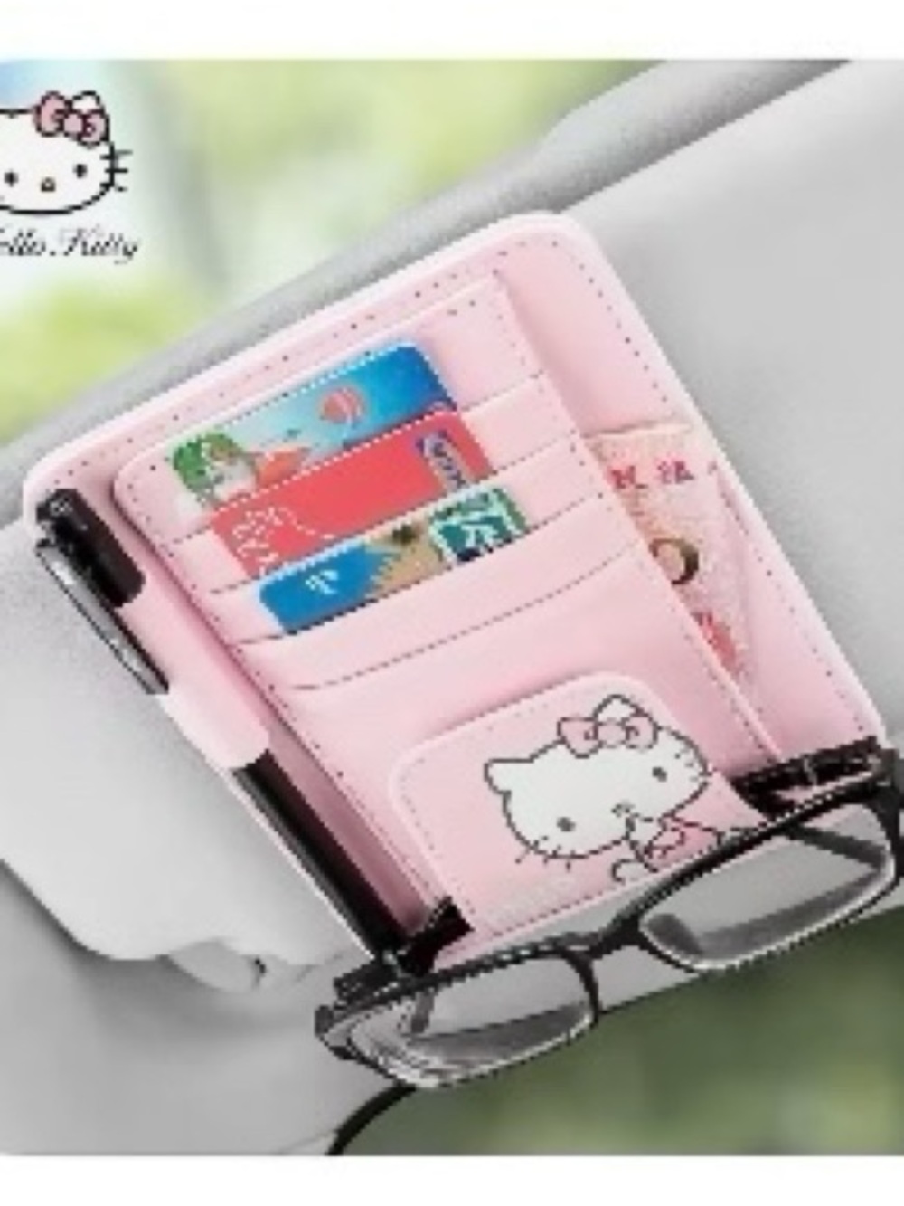 Hello Kitty Light Pink Car Sun Visor Organizer